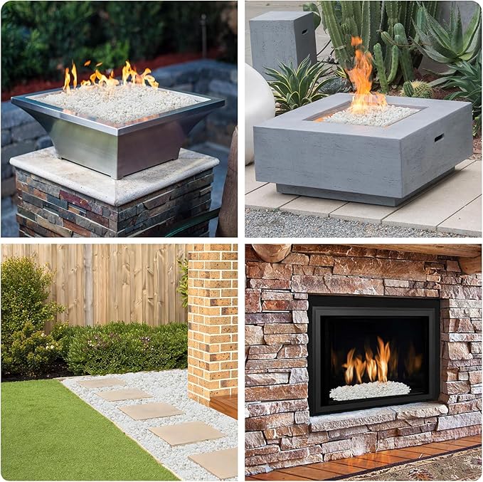 Mr. Fireglass 5 lbs White Pebbles,1/5" Natural Decorative River Rocks Aquarium Gravel for Indoor Plants, Vases, Succulents and Outdoor Garden Landscaping