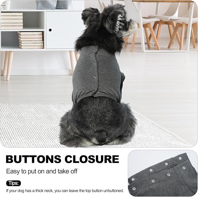 IDOMIK Dog Recovery Suit, Dog Surgery Recovery Suit Front Legs, Comfy Joint Leg Sleeves After Surgery, Elbow Braces Protector for Leg Injuries & Joint Pain, Cone Collar Alternatives,Grey,2XL