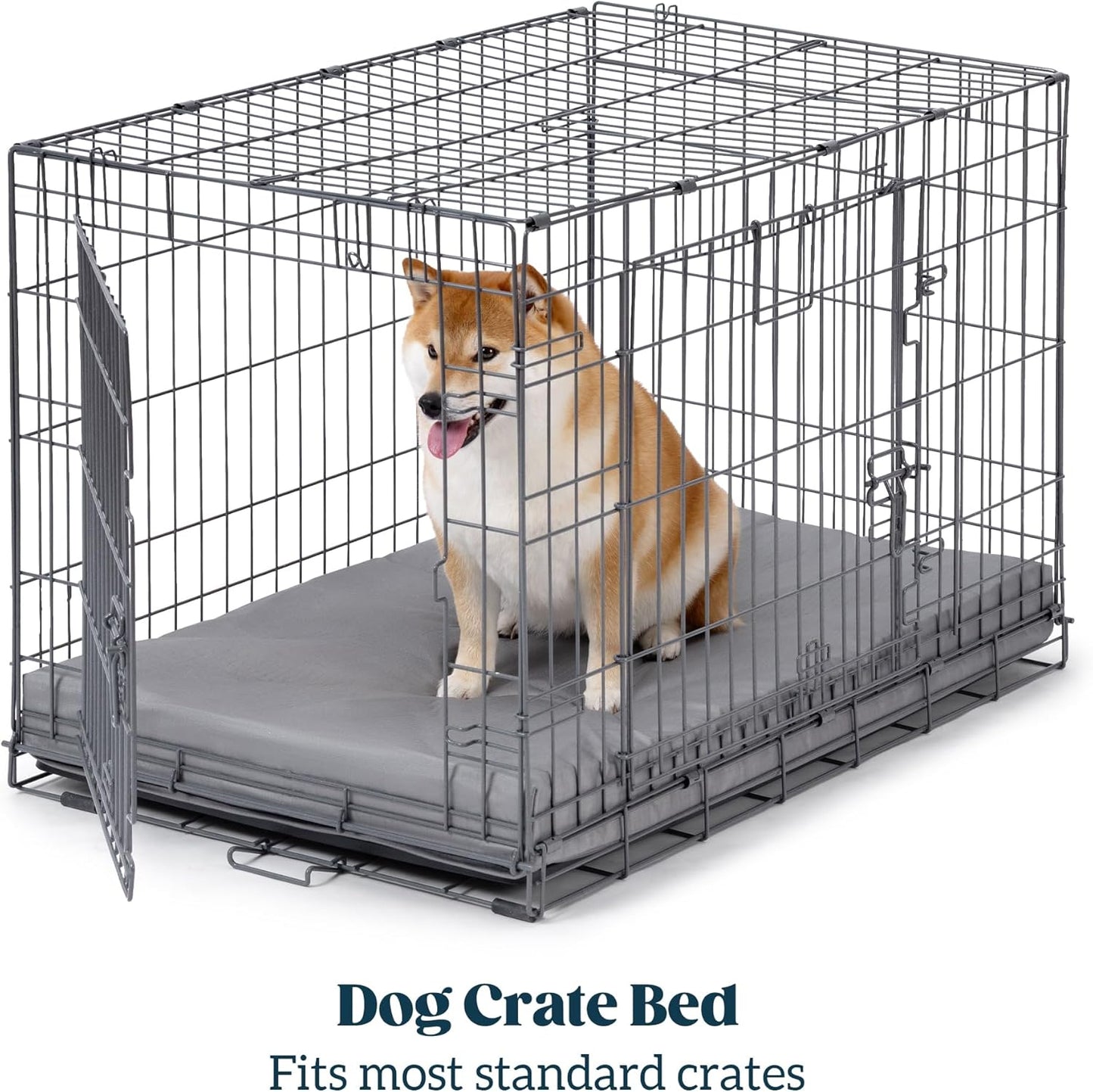 Cybarmour Indestructible Dog Bed - Outdoor Waterproof Chew Proof Dog Crate Pad - Orthopedic Kennel Mat for Aggressive Chewers - Large Breeds & Fits 42-Inch Crate - 41"x27", Limestone