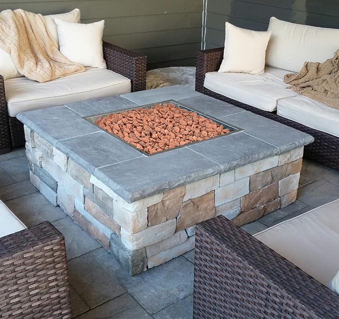 Mr. Fireglass 10 Pounds Lava Rocks Red Natural Stone Granules for Gas Fire Pit Fireplace & Gas Log Set - Decorative Landscaping Rocks for Indoor and Outdoor Use, 0.4" - 0.8" Sized