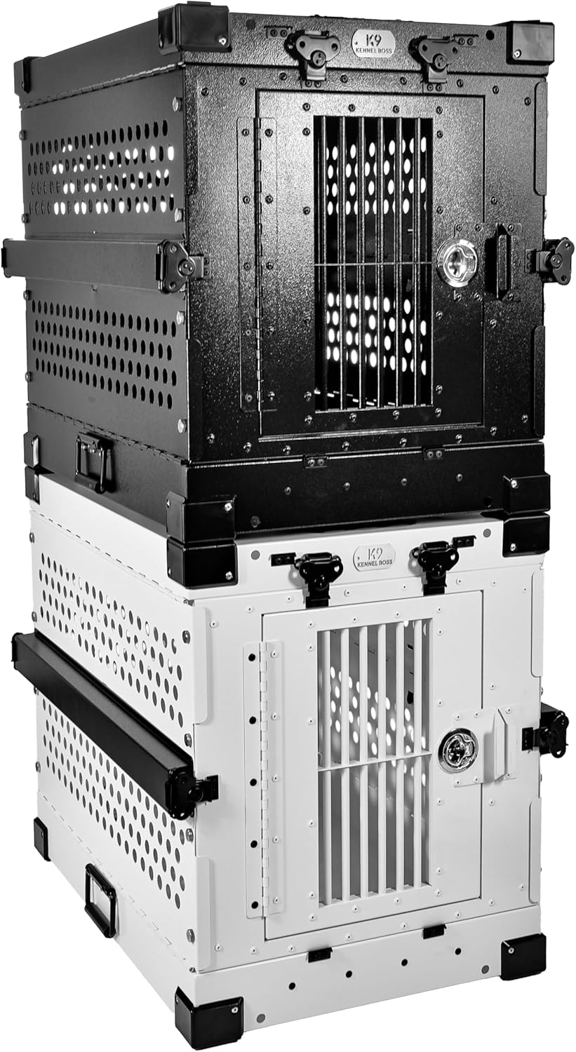 Heavy Duty Fully Collapsible Powder-Coated Aluminum Dog Crate - Small (White)