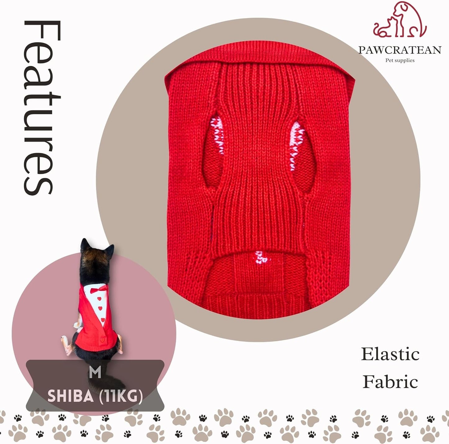 Cute Sweater for Dogs and Cats Soft Flannel Pet Outfit Warm and Cozy Animal Hoodie Small to Large Pet Clothes for Halloween Parties and Everyday Wear (X-Small, Red Bowtie)