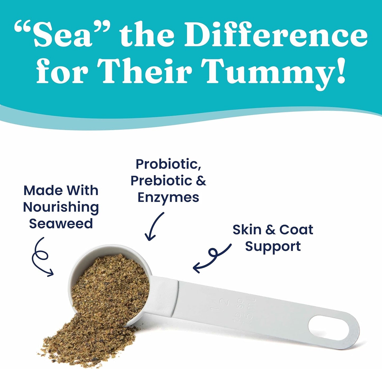 Solid Gold SeaMeal Cat Probiotic & Dog Probiotics for Digestive Health - Kelp Powder Dog & Cat Multivitamin Supplement w/Prebiotics & Digestive Enzymes for Skin, Coat, & Gut + Immune Support - 8oz