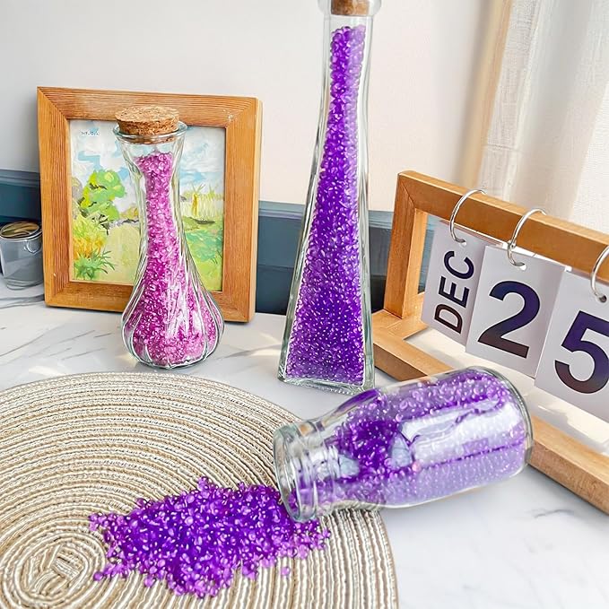 Keedolla Fish Tank Rocks Gravel 15 Oz, Betta Fish Tank Beads Pebbles Aquarium Glass Rocks Stones Marbles Small for Fish Tank, Vase Filler, Succulent Plants Decor - Purple