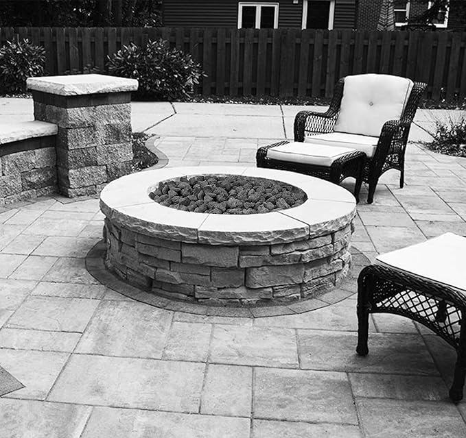 Mr. Fireglass 10 Pounds Lava Rocks Black Natural Stone Granules for Gas Fire Pit Fireplace, Gas Log Set & Barbecue Grills, Decorative Landscaping Rocks for Indoor and Outdoor Use, 0.8" - 1.2" Sized