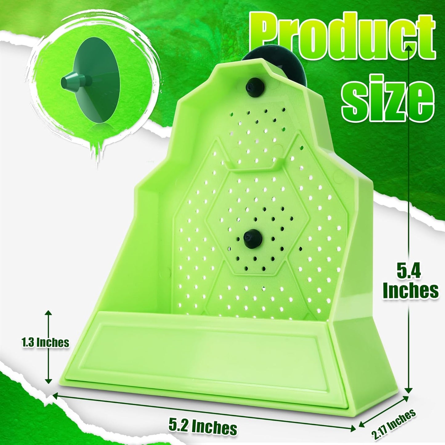 Reptile Anti-Escape Feeding Bowl, Wall-Mounted Feeder for Reptile, Stimulate Hunting Accessories for Terrarium, Vivarium and Paludarium, Suitable for Lizard, Gecko & Frog, Small