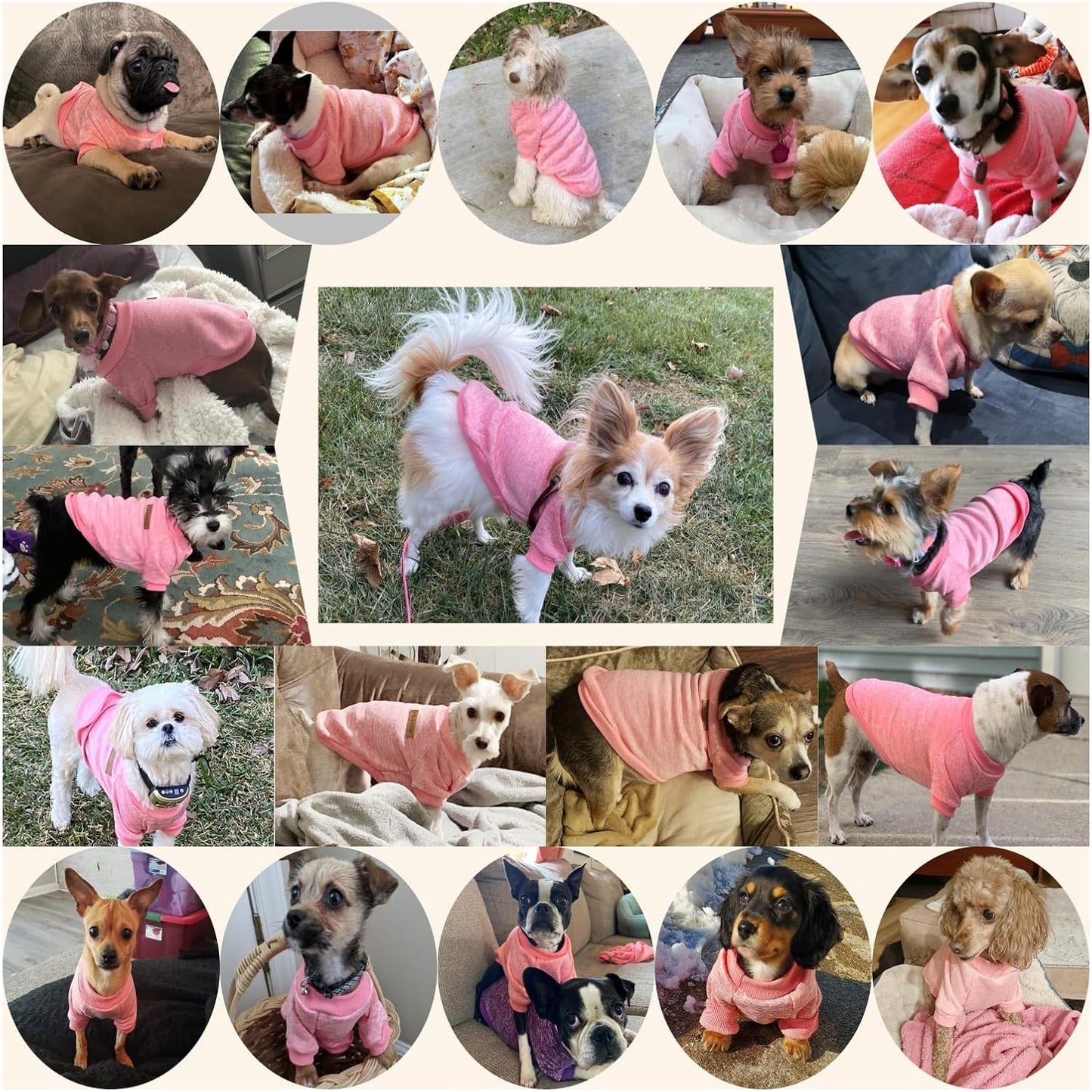 Jecikelon Dog Clothes Dogs Sweater Soft Puppies Clothing Winter Puppy Sweaters Warm Outfit for Dogs Small XXS XS Cat Apparel (X-Large, Pink)