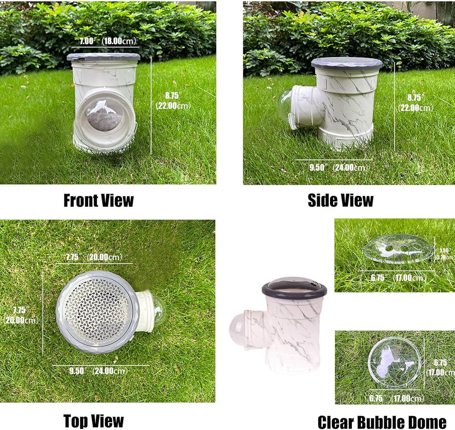 Hamster Carrier Cage, Marble Print Anti-bite and Chewproof Design, Table Chinchillas Cage for Small Guinea Pig Bird Parrot Budgies, Front and Top Ventilation