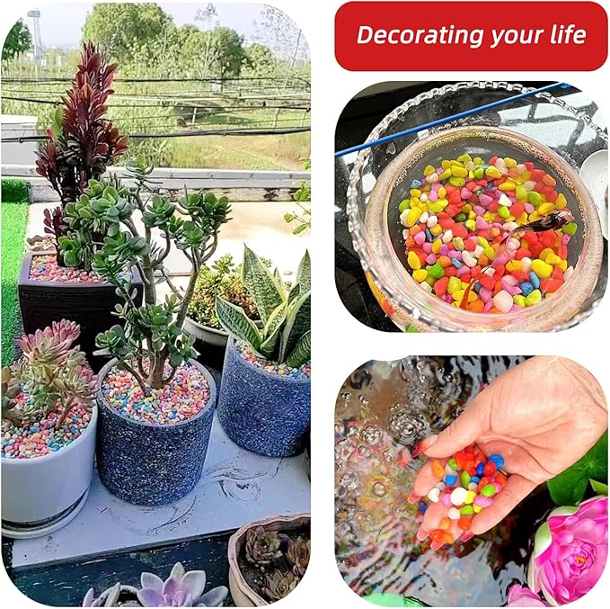 Red Pebbles for Crafts, 0.9 Pound Natural Polished Aquarium Gravel, Decorative Pebbles for Indoor Plants, Turtle Tank, Vase, Succulents Cactus, Garden Landscaping