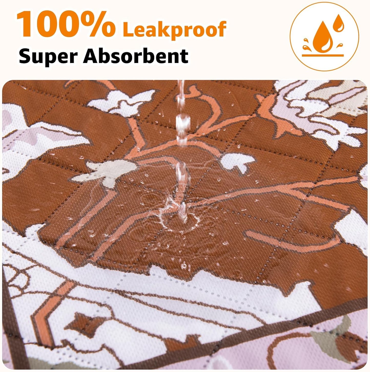 Washable Pee Pads for Dogs: 2 Pack Reusable, Waterproof & Leakproof Puppy Pad, Non-Slip Whelping & Potty Training for Floor, Playpen, Crate, Couch, 36x36