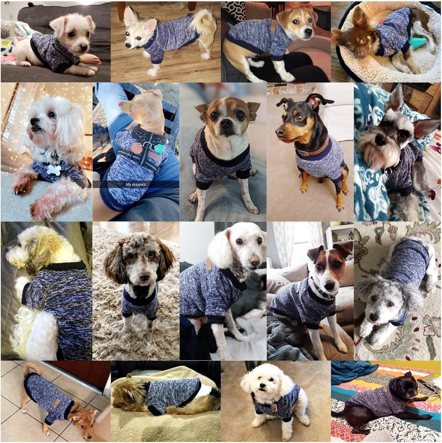 Jecikelon Dog Clothes Dogs Sweater Soft Puppies Clothing Winter Puppy Sweaters Warm Outfit for Dogs Small XXS XS Cat Apparel (Navy Blue, S)