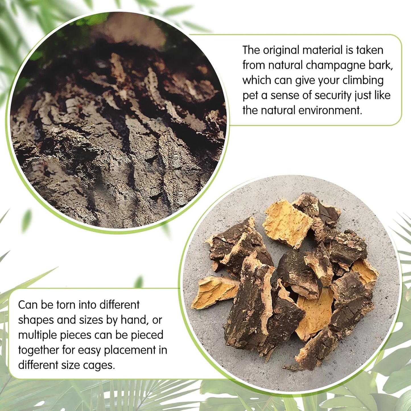 kathson 2Pcs 11.8” L x 11.8” W Cork Tile Background Bark Terrarium Backdrop Wall Decor Cork Bark for Reptiles Reptile Climbing Mat for Spider Gecko Lizard Bearded Chameleon Dragon Turtle Snake