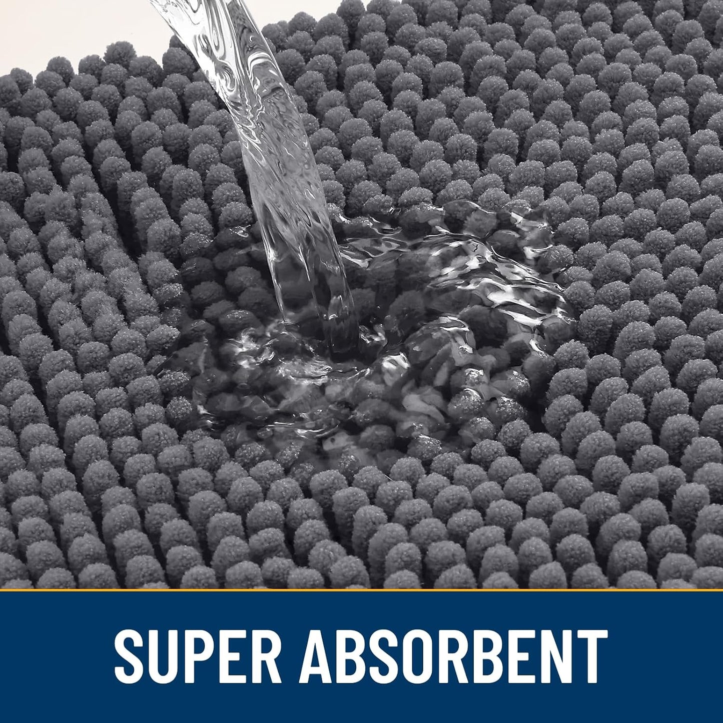 Smiry Dog Door Mat for Muddy Paws 47x32, Absorbs Moisture and Dirt Doormat, Non-Slip Washable Quick Dry Chenille Front Door Mat Indoor Entrance, Entryway Carpet for Inside Floor, Dark Grey