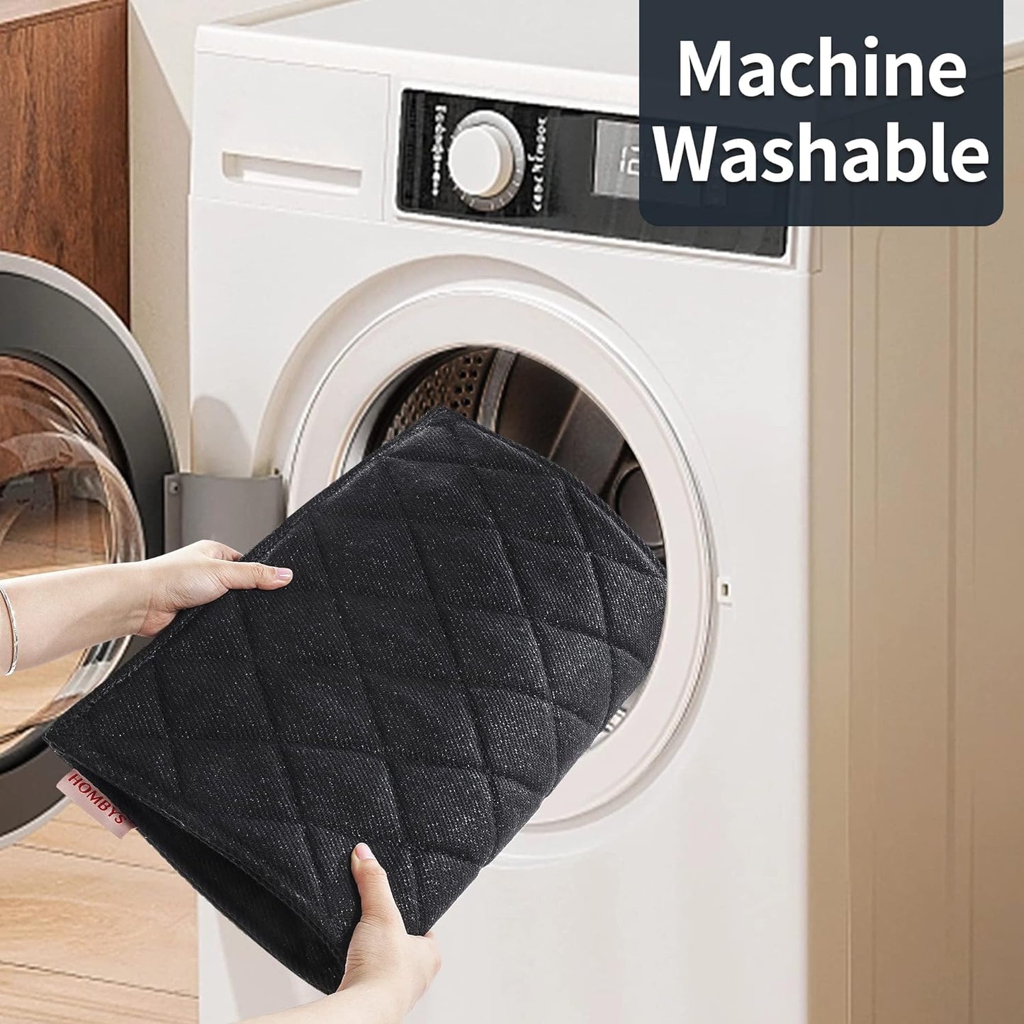 MABOZOO Indestructible Dog Beds - Chew Proof Crate Pad for Aggressive Chewers, Machine Washable Quilted Mat, Durable for Large Dogs, Black Kennel Pad (28x47 in)