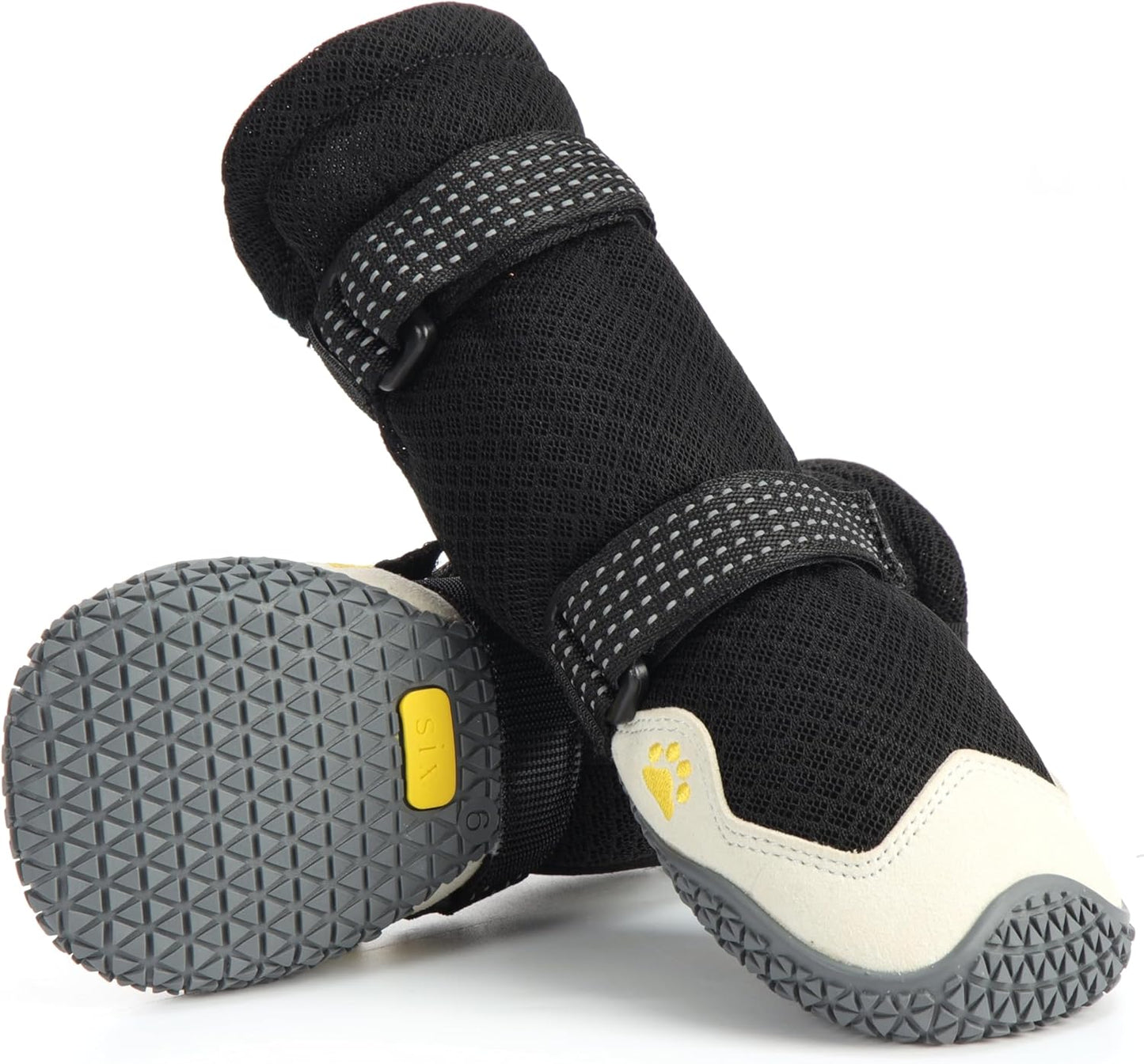 Dog Shoes for Hot Pavement Anti-Slip Dog Boots Waterproof Dog Shoes for Small to Large Dogs with Reflective Straps Pet Dog Boots for Hiking.4Pcs Soft Breathable Paw Protectors for Dogs