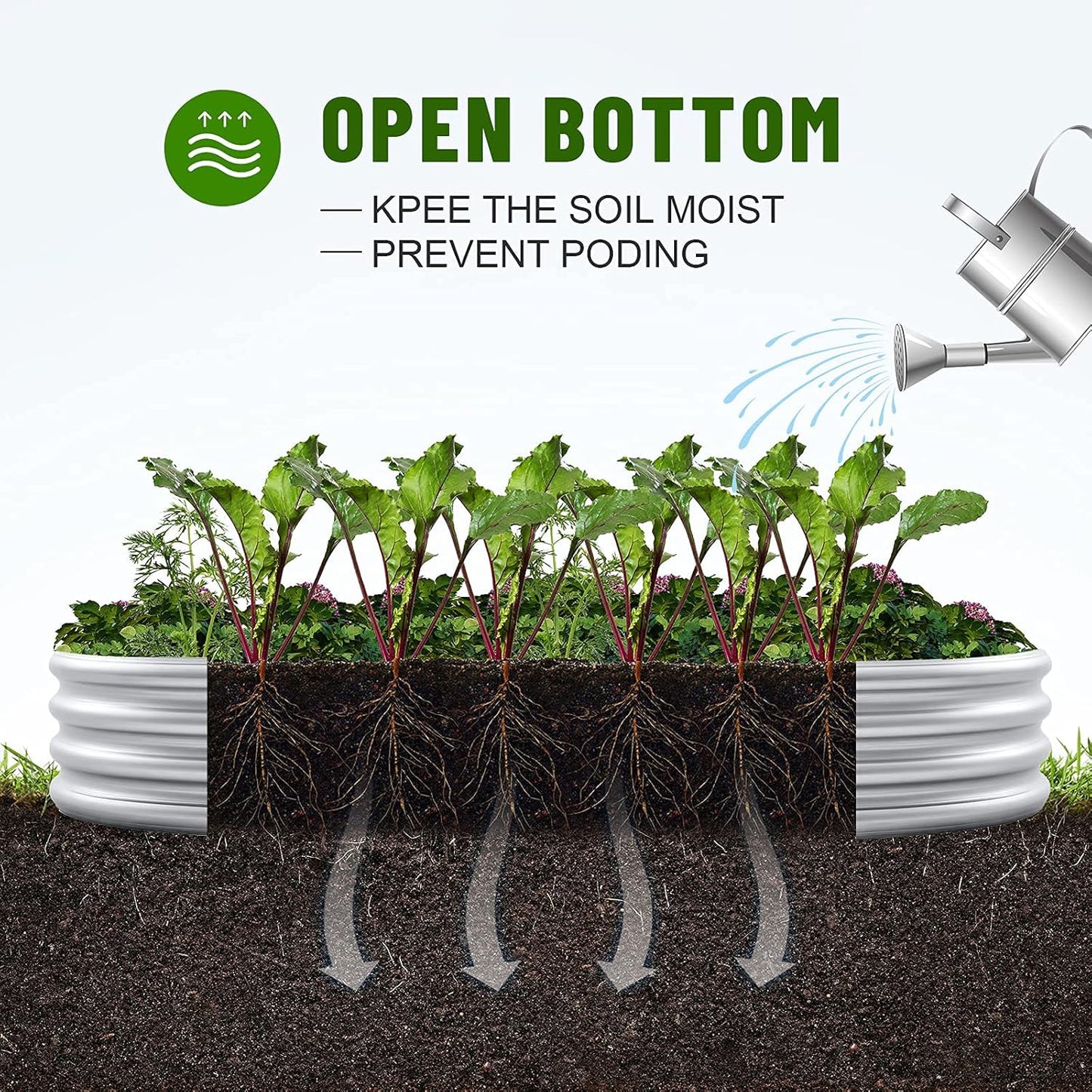 Land Guard 8×4×1 ft Galvanized Raised Garden Bed Kit，Raised Garden Boxes Outdoor, Oval Metal Raised Garden Beds for Vegetables……