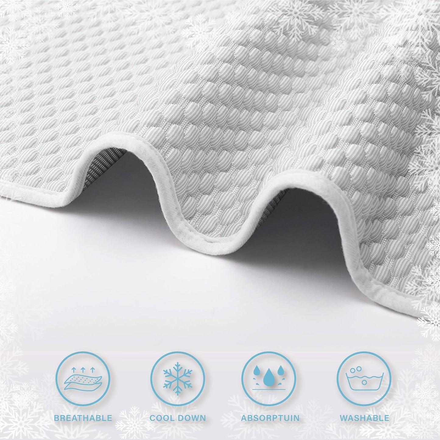 MICROCOSMOS Pet Cooling Mat & Sleeping Pad- Breathable Bubble Surface, EZ Clean. Keep Cooling for Pets, Kids and Adults in Summer.(GreyWhite, 36" x 24")