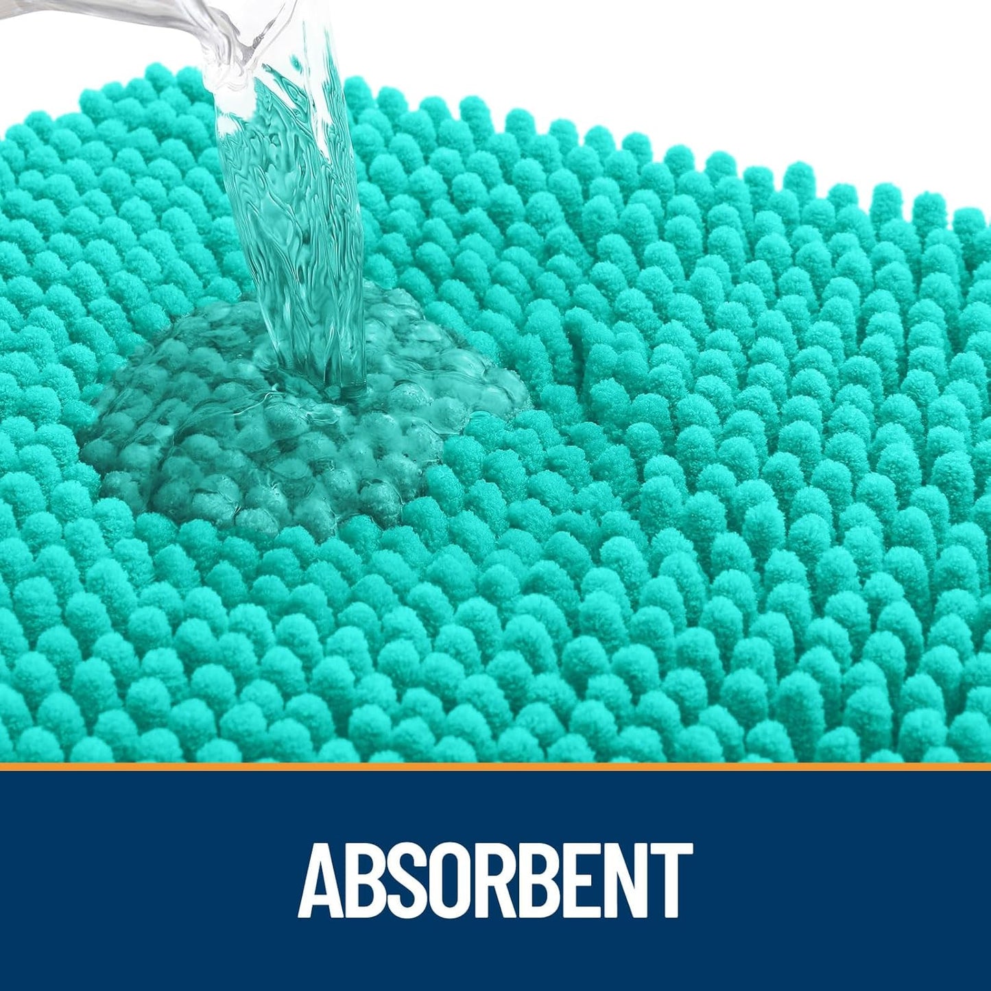 OLANLY Dog Door Mat for Muddy Paws 30x20, Absorbs Moisture and Dirt, Absorbent Non-Slip Washable Doormat, Quick Dry Chenille Mud Mat for Dogs, Entry Indoor Entryway Carpet for Inside Floor, Teal