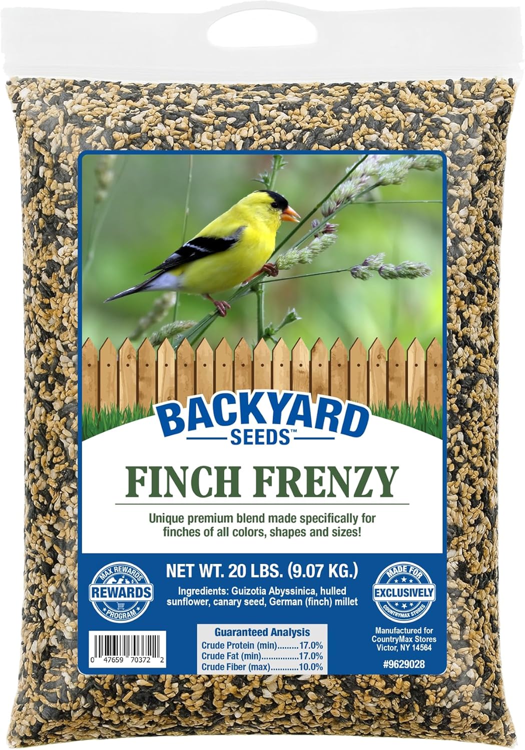 Backyard Seeds Finch Frenzy Wild Bird Seed Mix - for Small Songbirds - Attracts Goldfinches, House Finches, Purple Finches & More (20 Pounds)