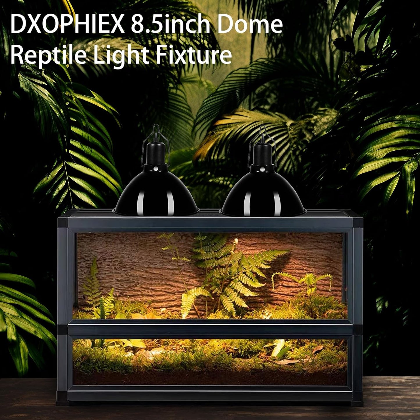 8.5inch Dome Reptile Heat Lamp Reptile Light Fixture UVB Light Fixture Max 150W for Bearded Dragon, Turtles, Snake and Lizard Terrarium
