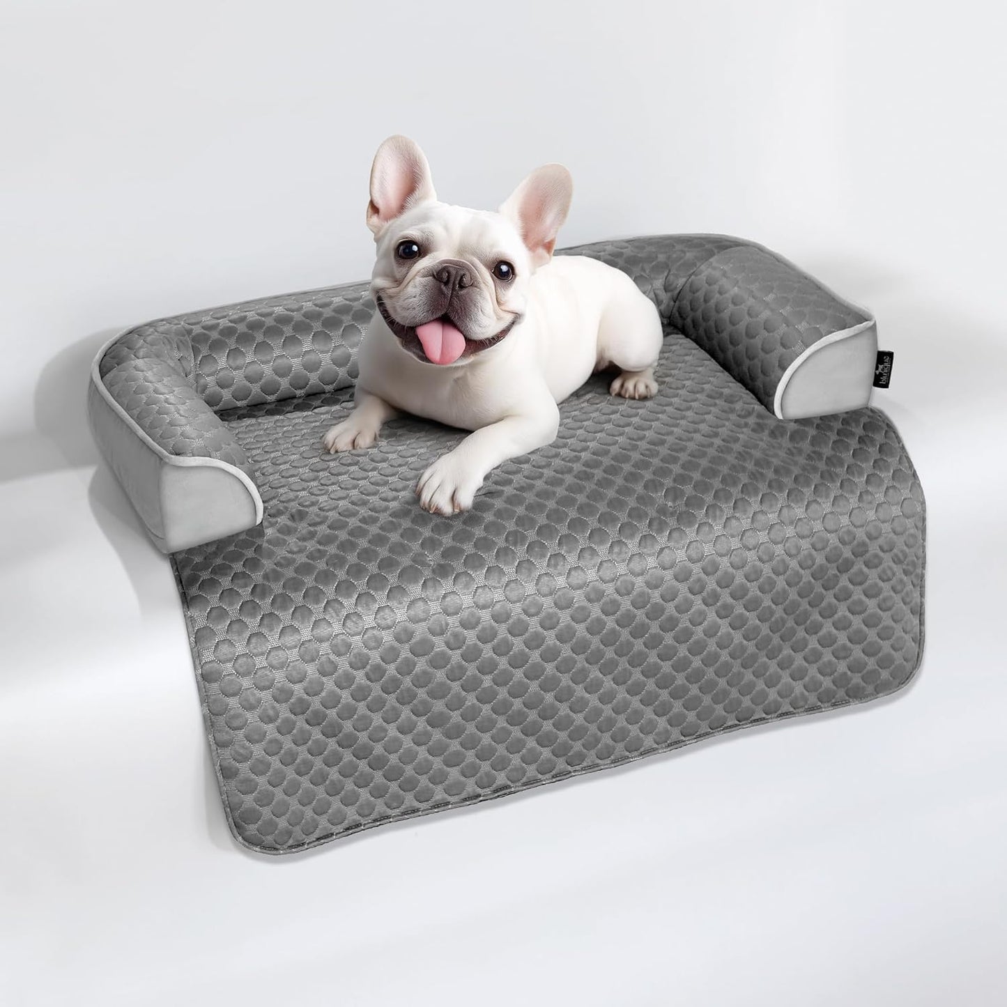 Medium Cooling Dog Bed – 35 x 31 inch Waterproof Couch Cover for Dogs Washable, Non-Slip Bottom Self Cooling Mat for Dogs, Durable & Non-Gel, Dog Couch Bed for Sofa Floor Car, Cooling Grey
