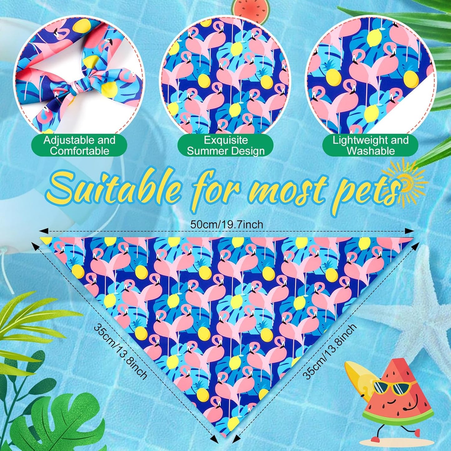 Chunful 100 Pieces Dog Bandanas Bulk Summer Pet Bandanas Pack Triangle Scarf Bib Kerchief Set for Small Large Dog Costume Accessories Decoration(19.7 x 13.8 x 13.8,Fruit)