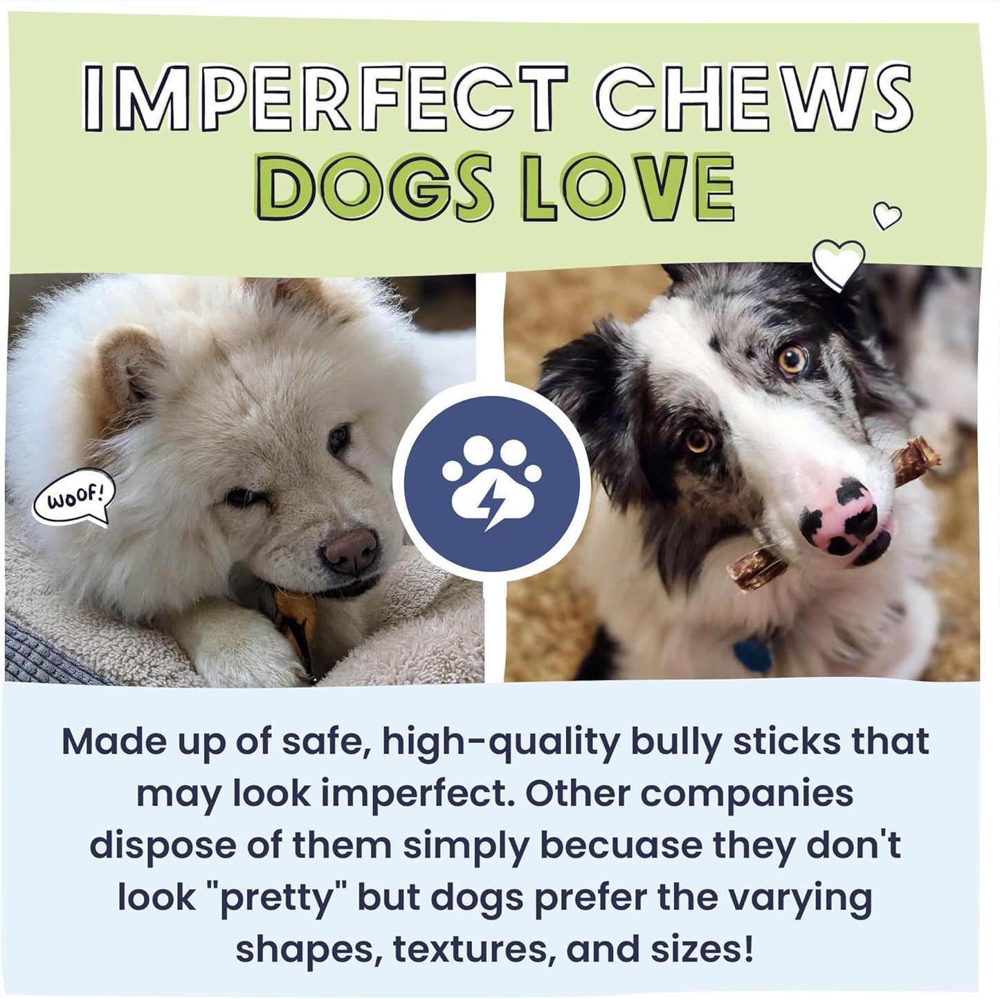 Pawstruck Natural Bizarre Bully Sticks Bargain Bag for Dogs and Puppies – Variety Pack of 5–7" Long-Lasting, Eco-Conscious Beef Chew Treats – 8 oz Bag – Packaging May Vary