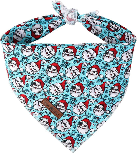 Lionet Paws Christmas Dog Bandana for Small Medium Large Dogs,Santa Cat Dog Kerchief Washable Dog Triangle Bibs Scarf for Girl or Boy Gift