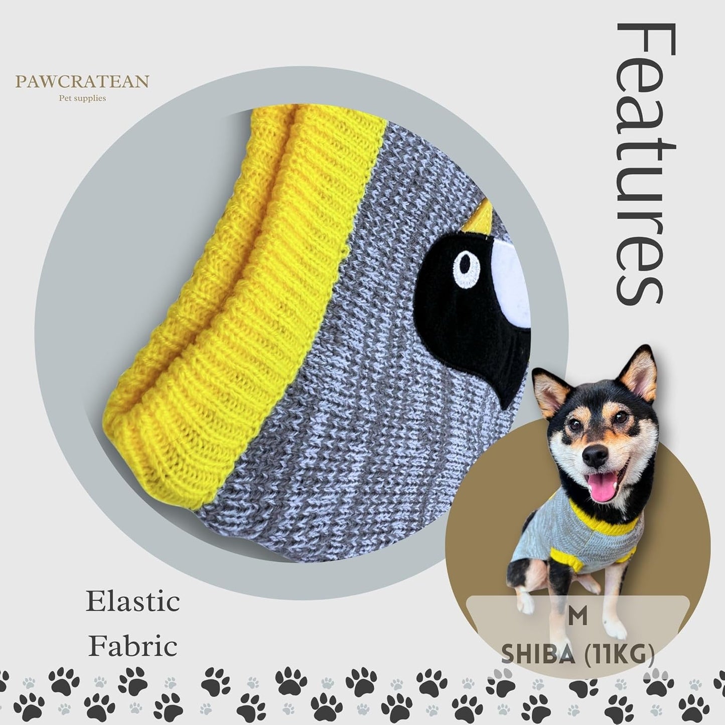 Cute Sweater for Dogs and Cats Soft Flannel Pet Outfit Warm and Cozy Animal Hoodie Small to Large Pet Clothes for Halloween Parties and Everyday Wear (Small, Grey Pinguin)