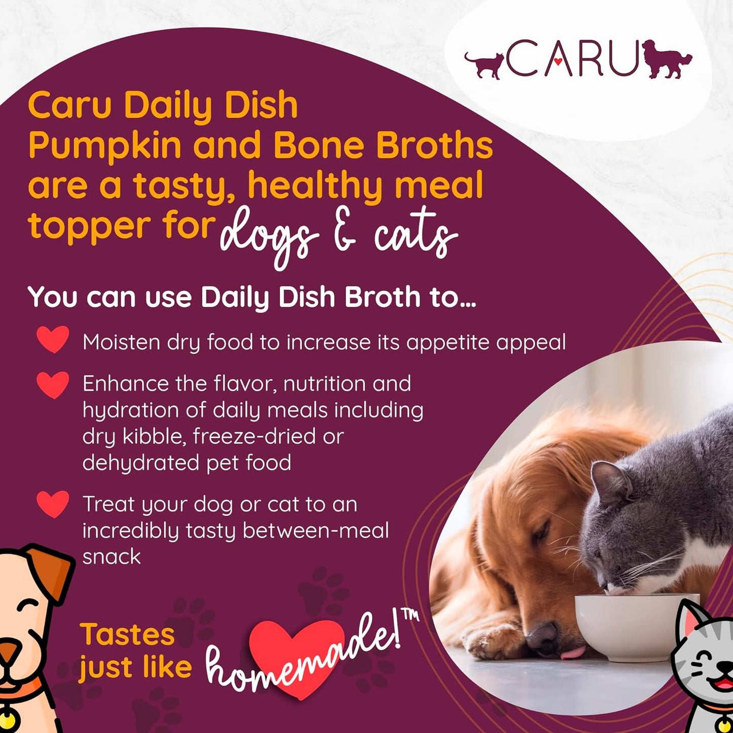 CARU Daily Dish Chicken Broth Meal Topper for Dogs and Cats - 1.1 lbs
