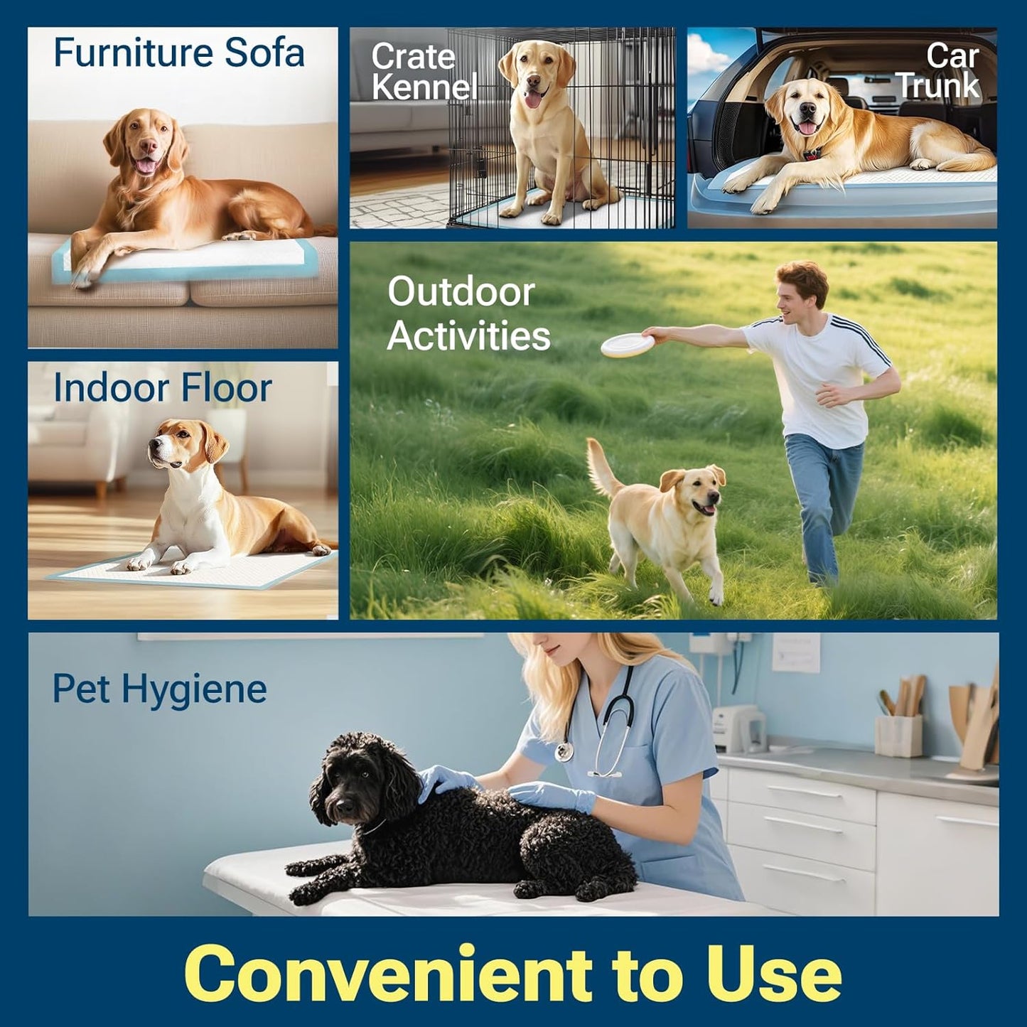 100 Count Super Absorbency Puppy Pads 22"x 22", Leakproof Quick Drying Dog Training Pee Pads, Puppy Pee Pads, Disposable Underpads Changing Pads for Baby, Puppy and Adults