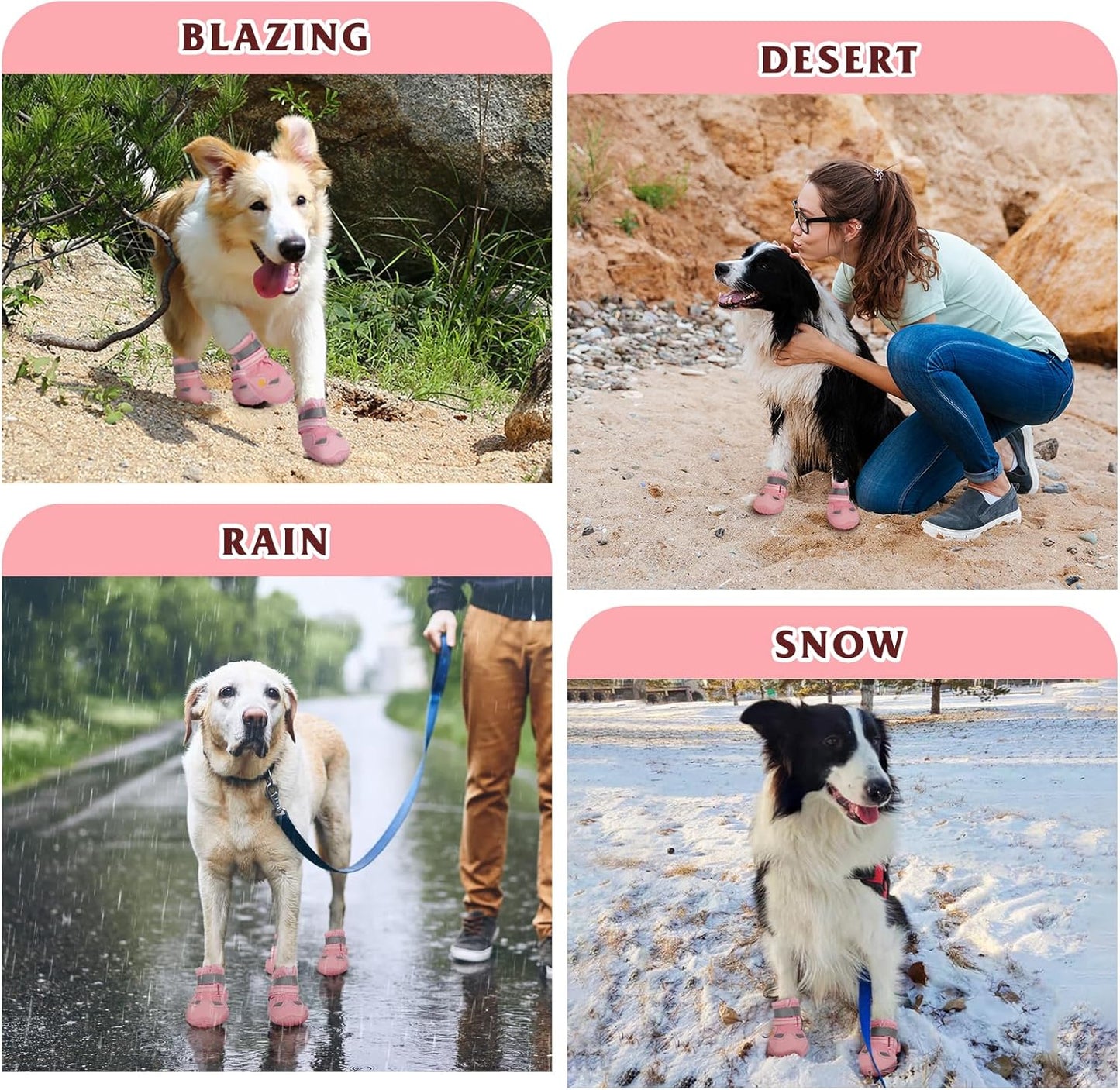 Dog Shoes for Large Medium Small Dog, Mesh Breathable Dog Shoes for Hot Pavement, Anti-Slip Dogs Boots Paw Protectors with Reflective for Outdoor Walking Indoor Hardfloors (Size 2)