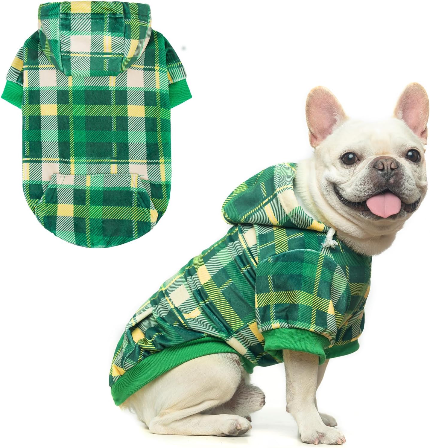 BEAUTYZOO Dog Hoodie Sweaters for Small Medium Large Size Dogs Girls Boys- Premium Quality, Ultra Soft, Superior Comfort Fit, Fleece Lined Hooded Sweatshirt- Cold Weather Pet Clothes Winter Coat,Plaid
