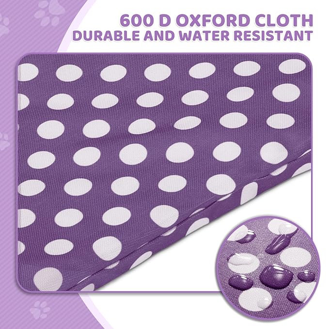 Magshion Foldable Pet Stroller, 3-in-1 Dog Travel Jogger with Detachable Carrier, Cup Holder, Storage Basket, Folding Carrier for Small/Medium Dogs & Cats Up to 33 lbs, Purple Polka Dots