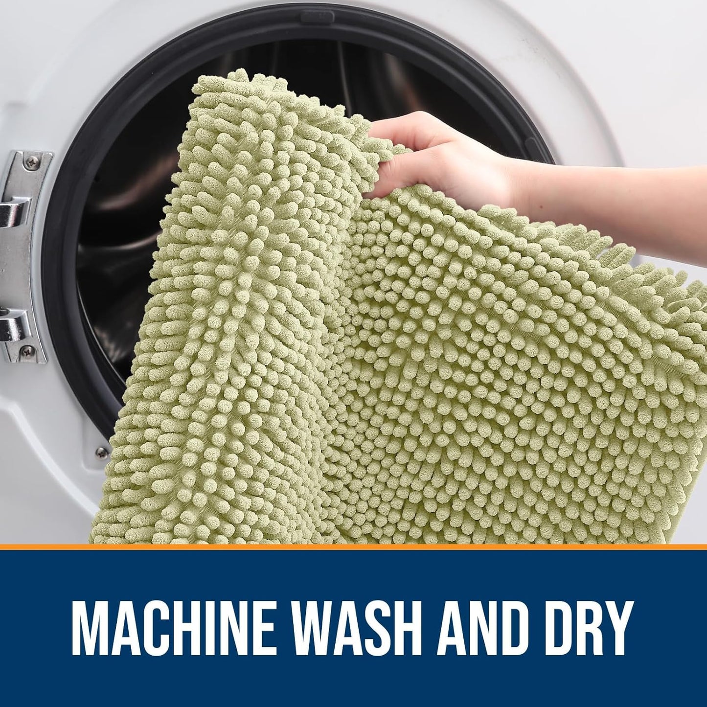 OLANLY Dog Door Mat for Muddy Paws 36x24, Absorbs Moisture and Dirt, Absorbent Non-Slip Washable Doormat, Quick Dry Chenille Mud Mat for Dogs, Entry Indoor Entryway Carpet for Inside Floor, Vanilla