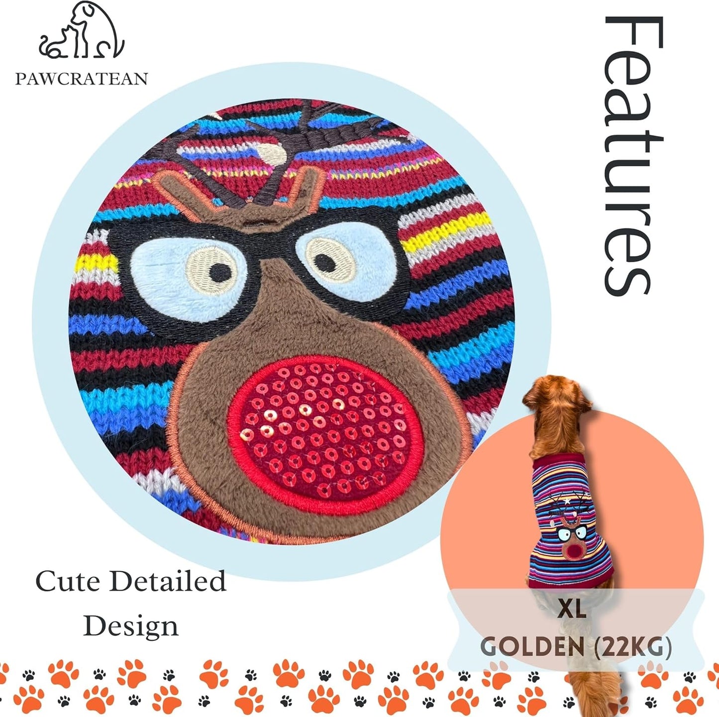 Cute Sweater for Dogs and Cats Soft Flannel Pet Outfit Warm and Cozy Animal Hoodie Small to Large Pet Clothes for Halloween Parties and Everyday Wear (Small, Colorful Deer)