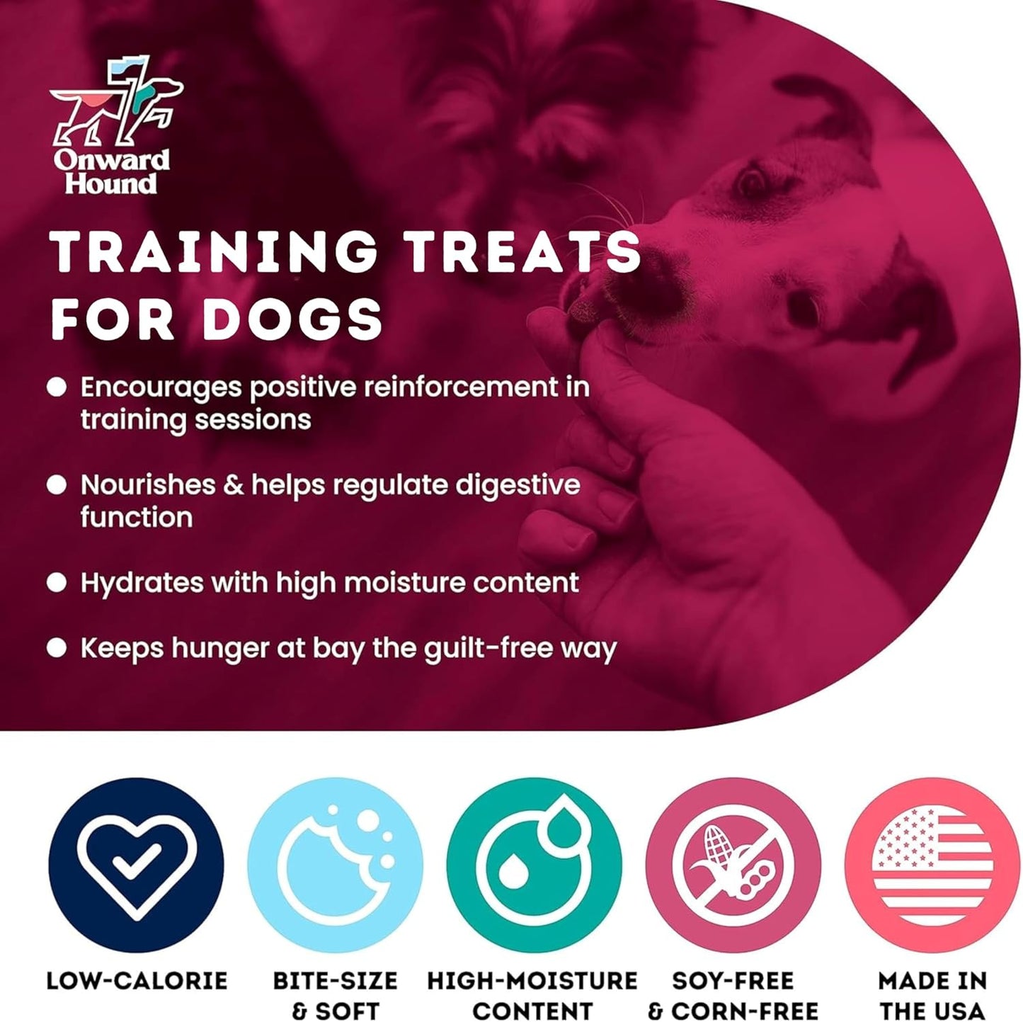 Onward Hound Training Treats for Dogs - Soft Bison - Low Calorie Dog Training Treats for Sensitive Stomachs with Single Source Premium Protein, Corn Free, & Soy Free Formula - 4 oz