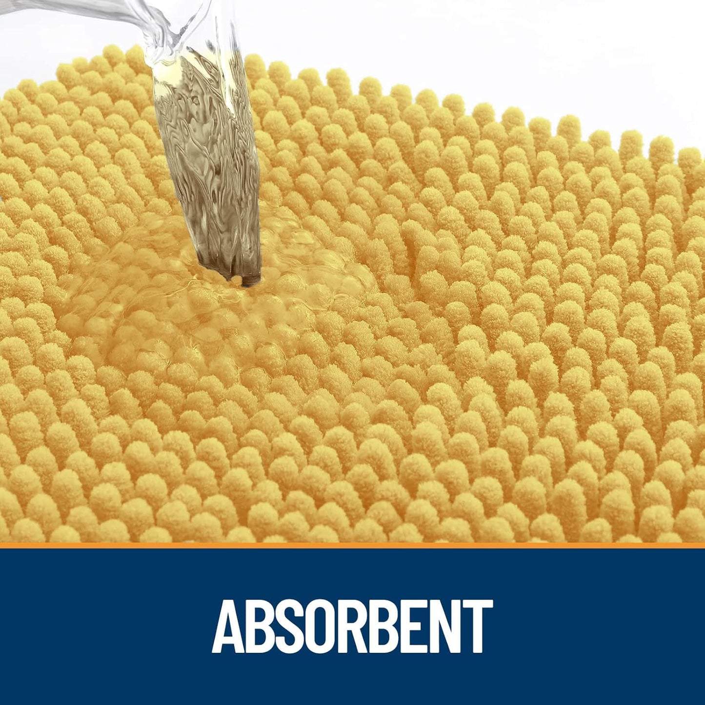 OLANLY Dog Door Mat for Muddy Paws 59x35, Absorbs Moisture and Dirt, Absorbent Non-Slip Washable Doormat, Quick Dry Chenille Mud Mat for Dogs, Entry Indoor Entryway Carpet for Inside Floor, Yellow