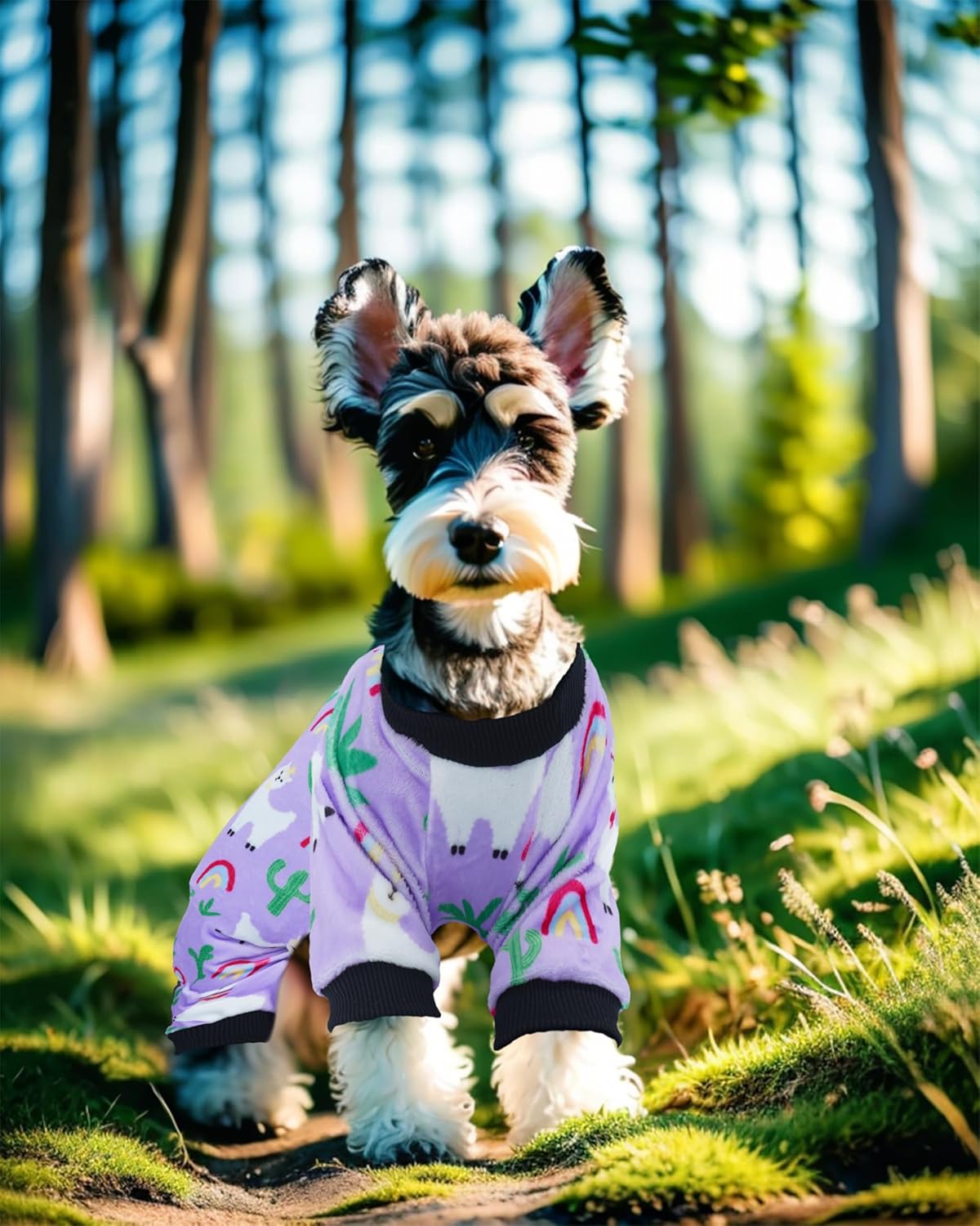 PET SHOW 4 Pack Small Dog Pajamas Spring Dog Clothes for Medium Dogs Girl Boy Soft Stretchy PJs Bee Ladybug Jumpsuit Puppy Cats Floral Onesies Outfits with Sleeve Pets Dachshund Costume(L, Spring)