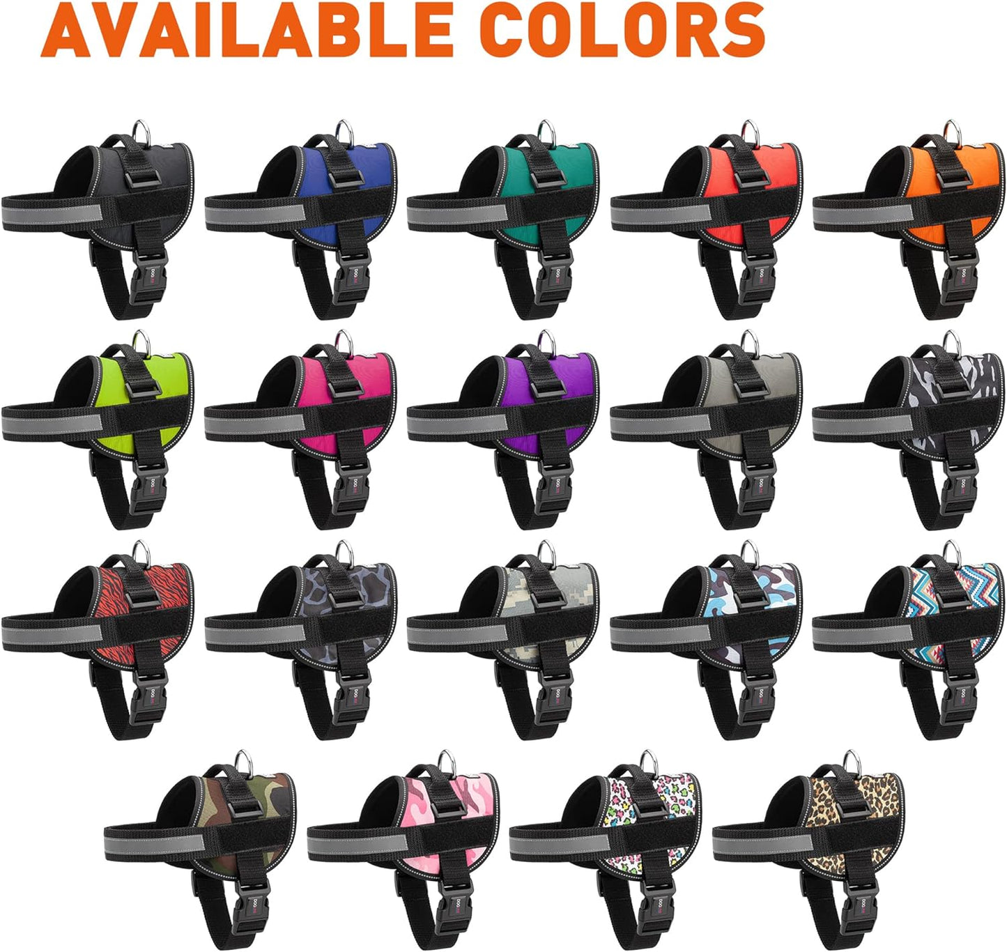 Dogline Dog Harness, Reflective No-Pull Adjustable Vest with Handle for Walking, Training, Breathable, No - Choke Harness for Small, Medium or Large Dogs Room for Patches Girth 27 to 34 in Orange