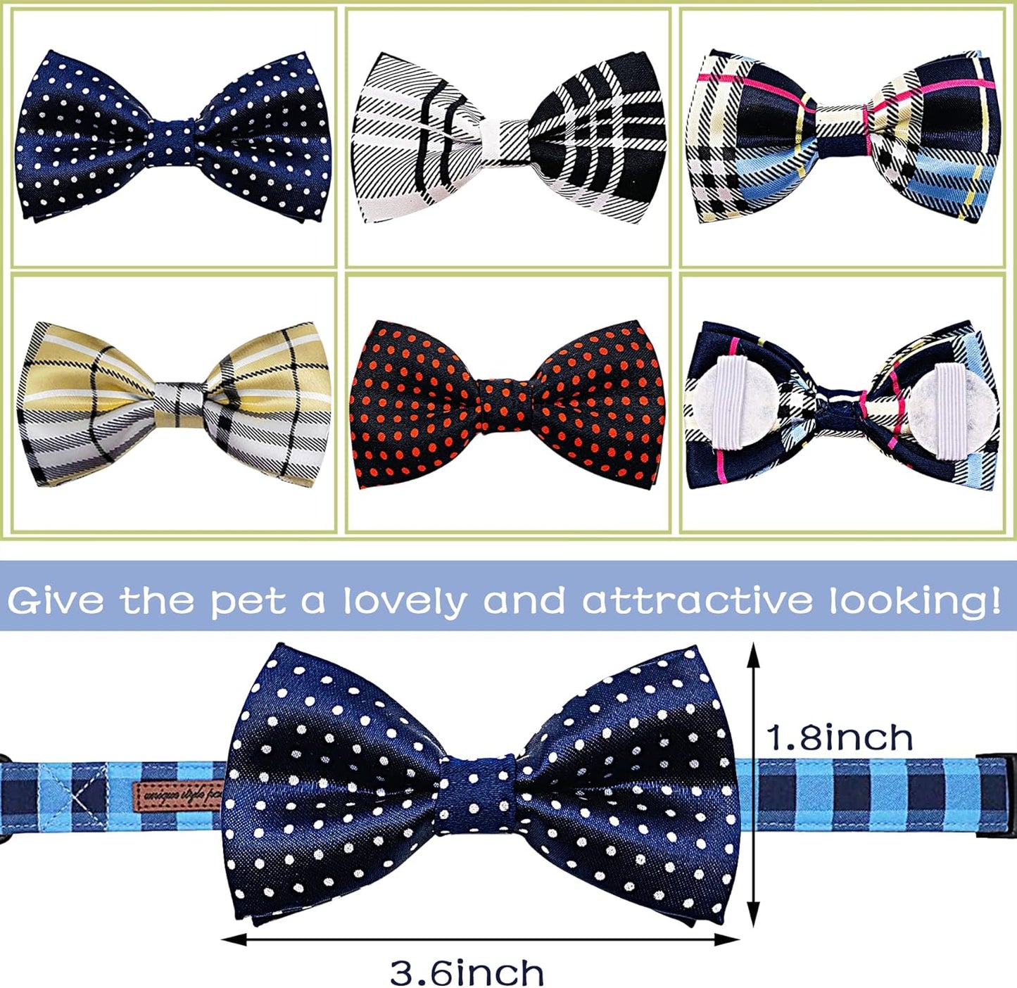 PET SHOW 10 Pack Small Dogs Collar Bowties Attachment Charms for Puppies Cats Embellishment Collars Accessories Bows Ties for Birthday Parties Holiday Wedding Supplies