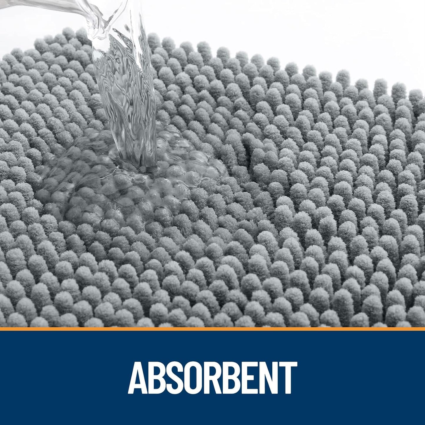 OLANLY Dog Door Mat for Muddy Paws 44x32, Absorbs Moisture and Dirt, Absorbent Non-Slip Washable Doormat, Quick Dry Chenille Mud Mat for Dogs, Entry Indoor Entryway Carpet for Inside Floor, Grey