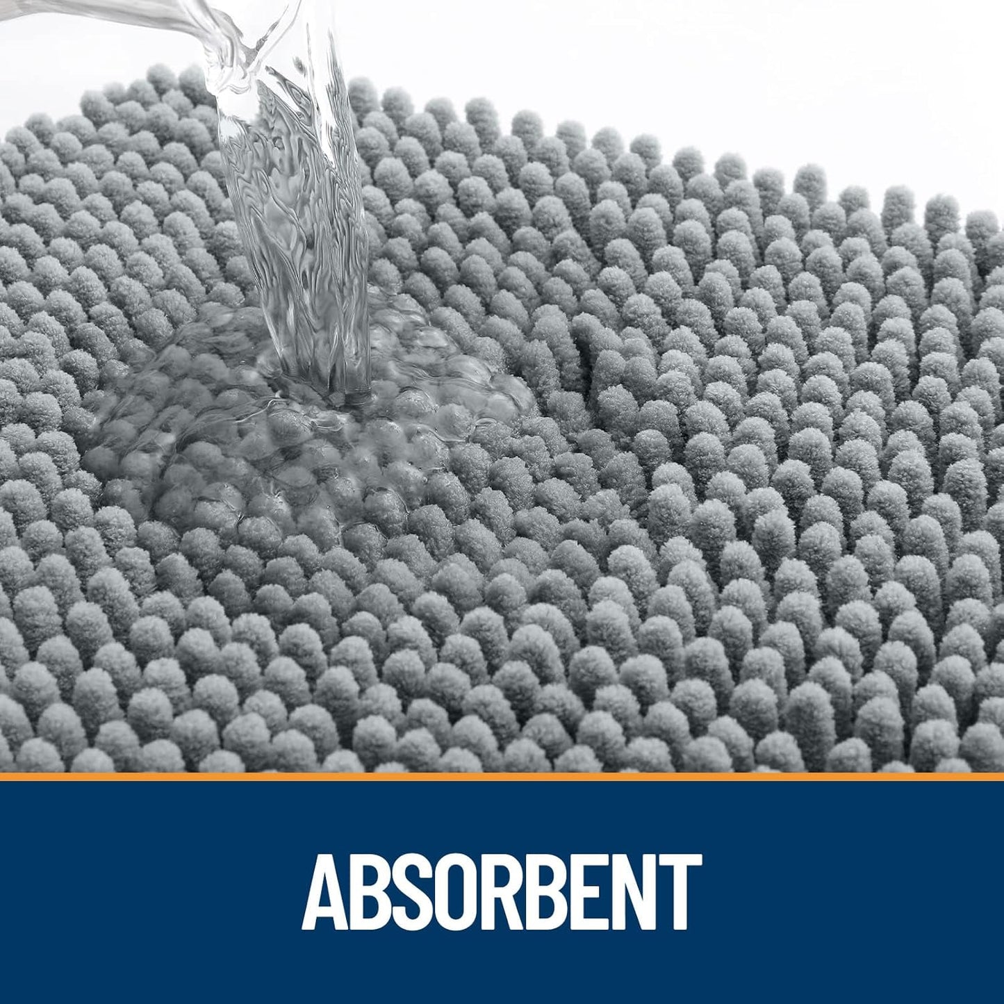 OLANLY Dog Door Mat for Muddy Paws 47x32, Absorbs Moisture and Dirt, Absorbent Non-Slip Washable Doormat, Quick Dry Chenille Mud Mat for Dogs, Entry Indoor Entryway Carpet for Inside Floor, Grey