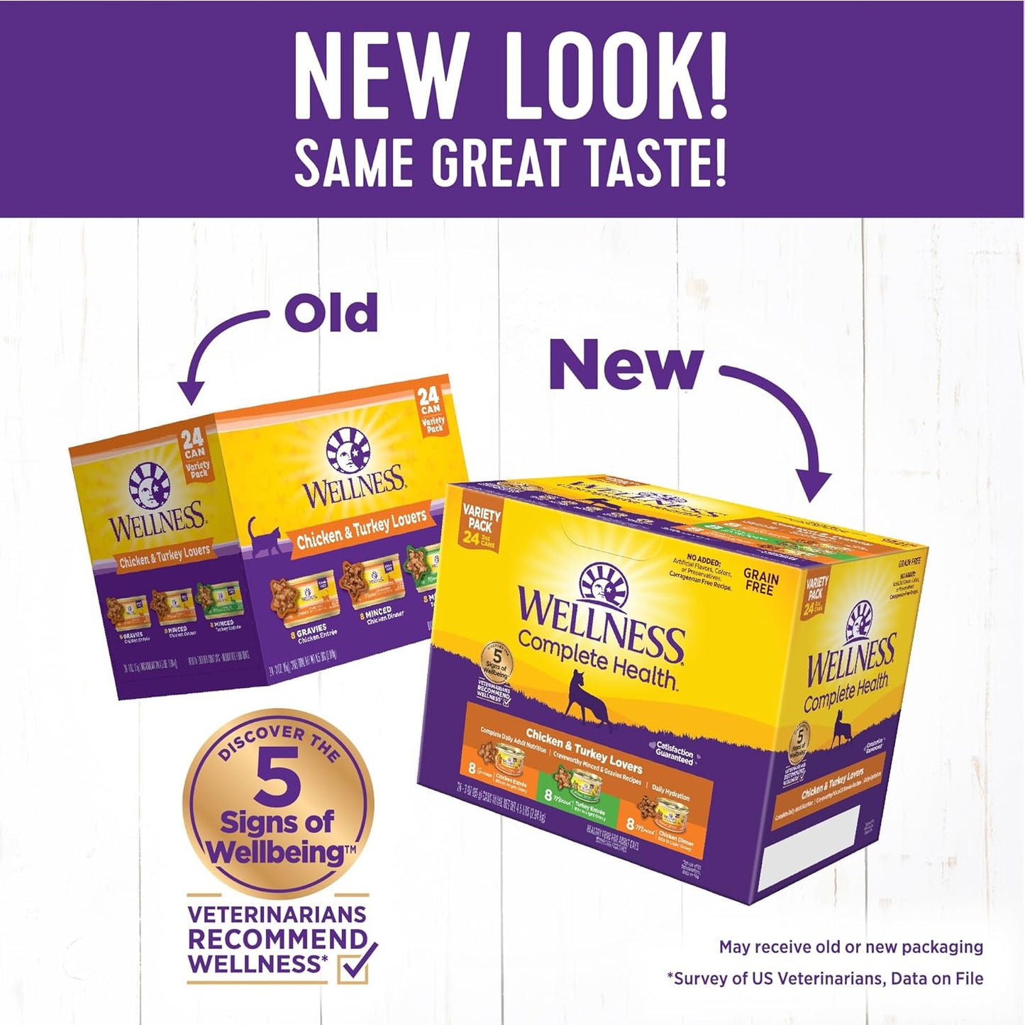 Wellness Complete Health Gravy & Minced Adult Wet Cat Food, Natural, Protein-Rich, Grain-Free, 3 Ounce, 24 Pack, (Chicken & Turkey Lovers Variety Pack)