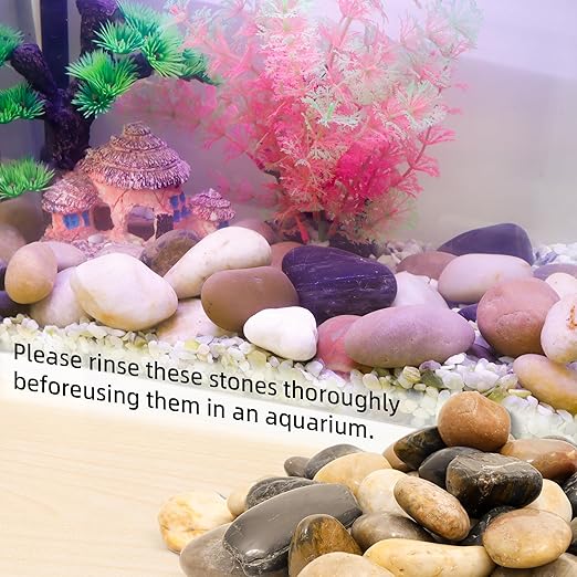 2LB 1"-2" Decorative River Rocks for Plants, Polished Pebbles for Garden Landscaping, Planters, Aquariums, Vase Fillers – Indoor & Outdoor Decor