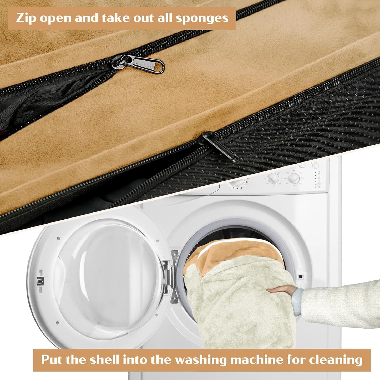 Comfort Expression Small Dog Beds Waterproof Orthopedic Foam Dog Sofa Beds for Small Dogs Comfy Pet Bed with Washable Removable Cover & Non-Slip Bottom(X-Small,Khaki)