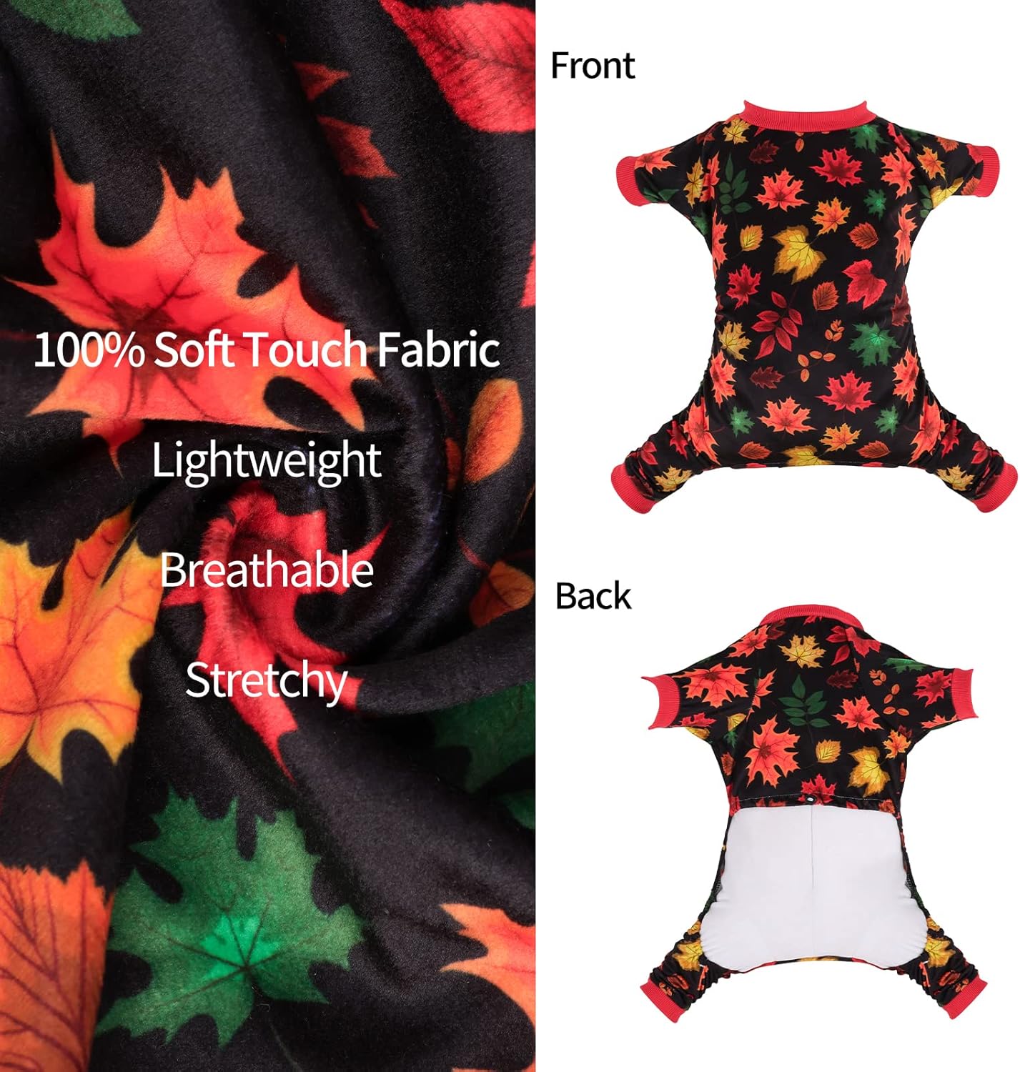 CuteBone Dog Halloween Pajamas Puppy Onesies Small Dogs Soft Pjs Coat Cat Apparel Comfy Pet Christmas Clothes Outfit Doggie Bodysuit P265S