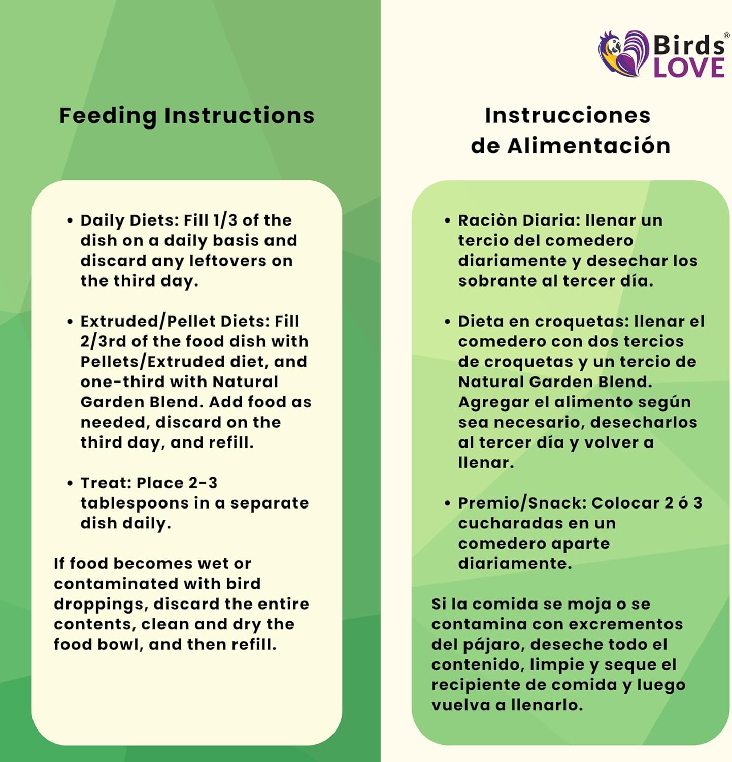 Birds LOVE All Natural Garden Blend Bird Food for Conures - Sunflower Free 4lb