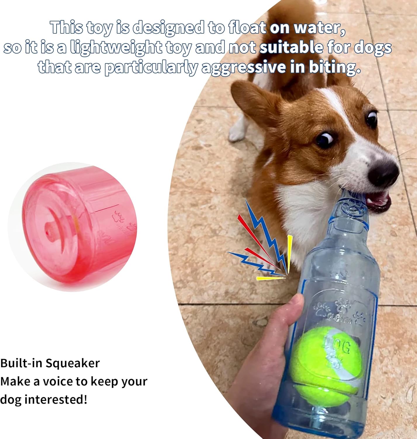Dog Squeaky Floating Toy for Small Medium Large Dogs Training Fetch Indestructible Dog Chew Toys Indoor Pool Beach Outdoor Pet Supplies Red M