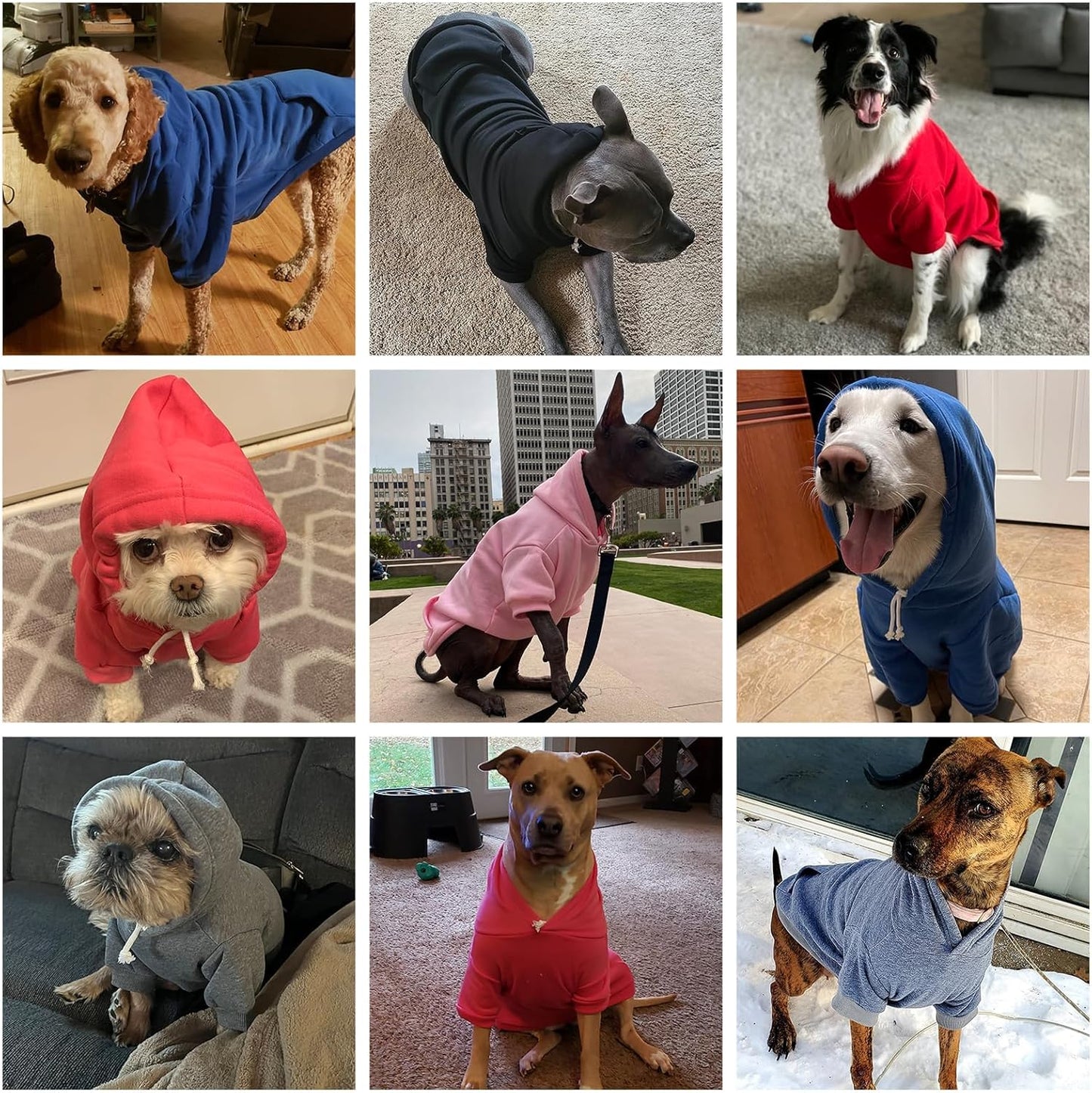 KOOLTAIL Basic Dog Hoodie - Soft and Warm Dog Hoodie Sweater with Leash Hole and Pocket, Dog Winter Coat, Cold Weather Clothes Sweatshirt for Small Medium Large Dogs Puppy Cat Boys Girls Pink M